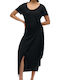 Rochie Midi Wrap-Around Neagră