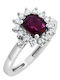Ring with Diamond made of White gold 18K