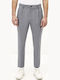 Trousers Chino Elastic in Slim Fit Grey Checkered