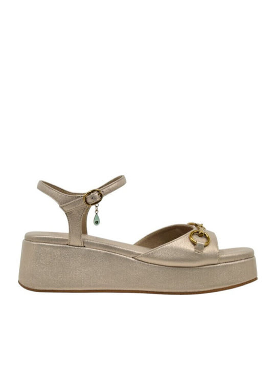 Komis & Komis Women's Leather Platform Shoes Gold