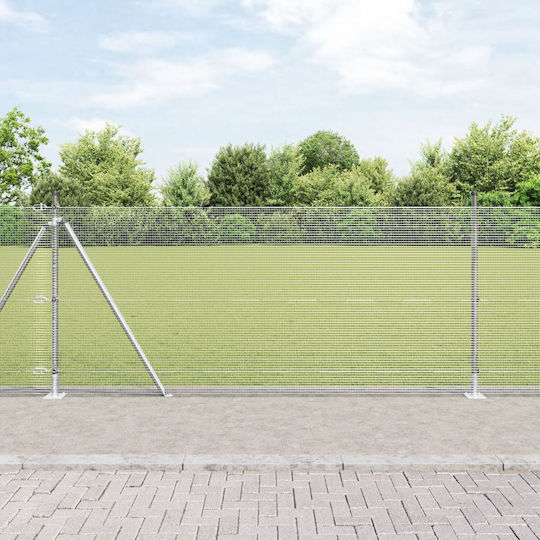 vidaXL vidaXL Drahtzaun Verzinkt Set Grau 1m nach Meter