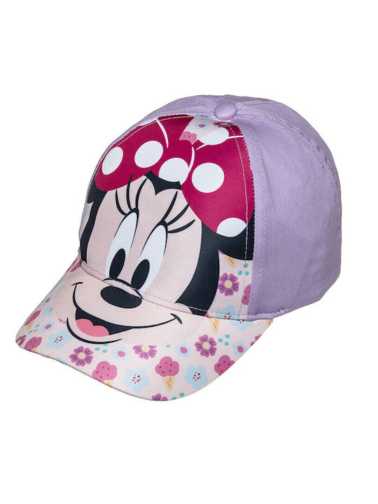 Disney Παιδικό Καπέλο Jockey Υφασμάτινο Minnie Mouse Λιλά
