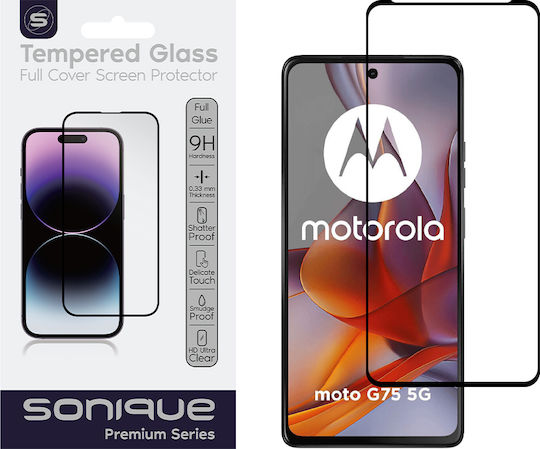 Hardy Glass Sonique Premium Series HD Full Cover 9H Motorola Moto G75 5G Black