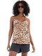 Easy Joy Women's Blouse with V Neckline Animal Print Leopard Print