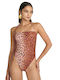 One-Piece Swimsuit Animal Print Brown
