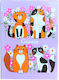 Purple Kittens Deck Same Design All Cards 6.5cm