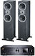 Magnat Soundsystem 2 Tempus 55 + High-End MC 400 ICAN-D149524+D1452101 mit Digitale Medien Player und Bluetooth Schwarz