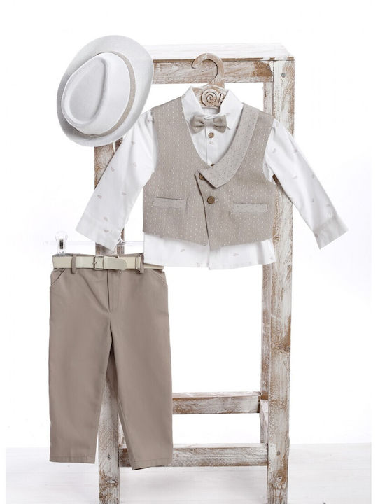 Lollipop Baptism Suit with Vest for Boys Multicolour K2540