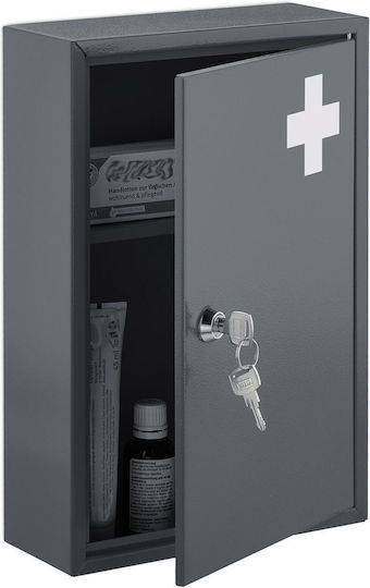 Relaxdays Metal First Aid Cabinet Wall-Mounted with Lock