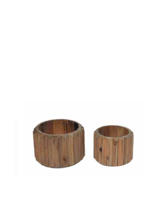 keleman Planter Wooden Multicolour 19.5x19.5x13cm.
