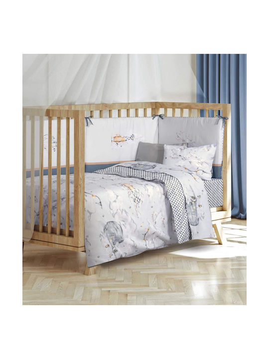 Greenwich Polo Club Baby Sheets Set Crib Cotton Gray 130x170cm 3pcs