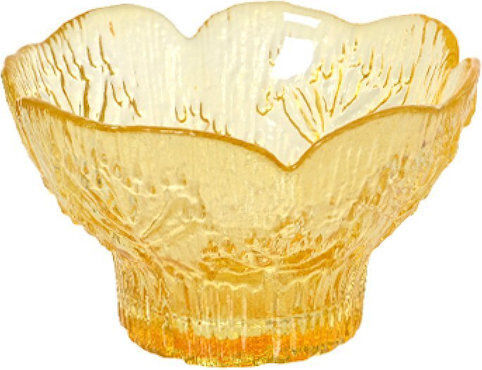 Kaemingk Serving Bowl Round Glass Yellow with Diameter 12.5cm