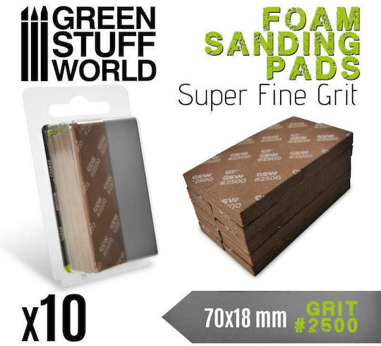 Green Stuff World Foam Sanding Pads Șmirghel de modelare 1buc Granulație 2500