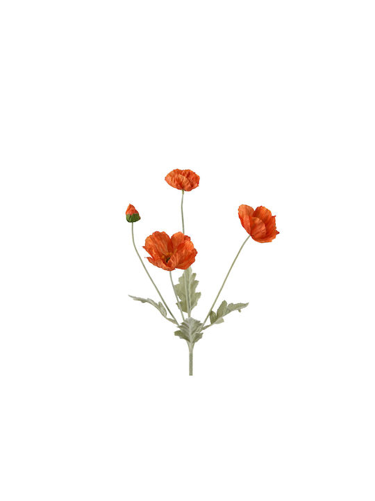 Ramură Decorativă de Mac Portocaliu 14x7x63cm Kaemingk 880393