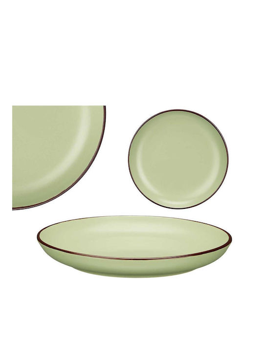 Atmosphera Olive Green Πιάτο Ρηχό Κεραμικό Πράσινο 20cm
