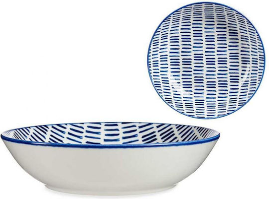 Atmosphera Blue Line Servierplatte Tief aus Porzellan Blau 20cm