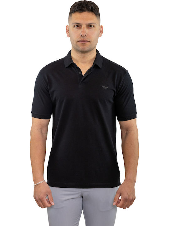 Polo Bluza Tricou Cu Mânecă Scurtă Neagră