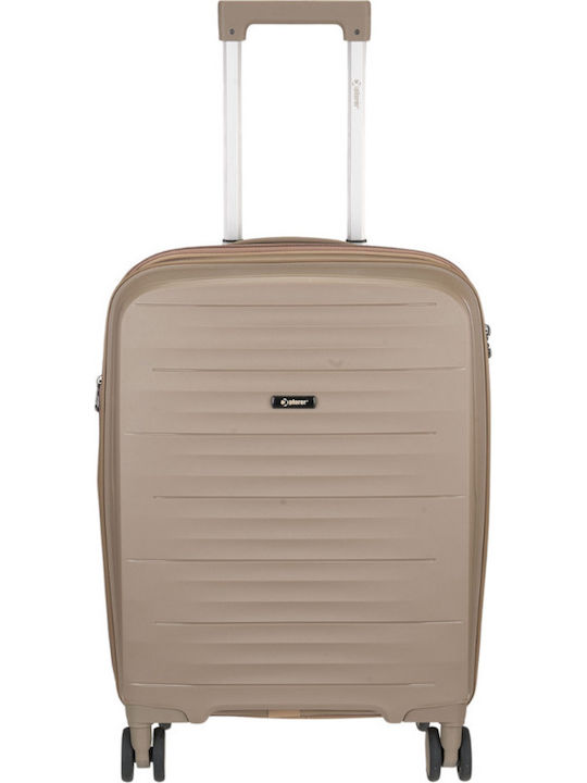 RCM Βαλίτσα Ταξιδίου Καμπίνας Σκληρή Beige με 4 Ρόδες Ύψους 55εκ.