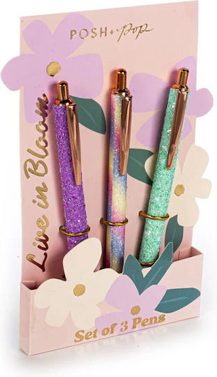 Tri-Coastal Design Posh+pop Live In Bloom Στυλό Ballpoint 3τμχ