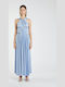 Summer Maxi Dress for Wedding and Christening Light Blue