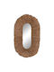 HomeMarkt Wandspiegel Oval mit Beige Rattan Rahmen 95x60cm 1Stück