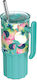 Quokka Handled Tumbler Θερμός Ανοξείδωτο BPA Free 720ml Waterfall Garden με Καλαμάκι και Λαβή