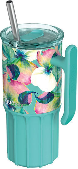 Quokka Handled Tumbler Θερμός Ανοξείδωτο BPA Free 720ml Waterfall Garden με Καλαμάκι και Λαβή
