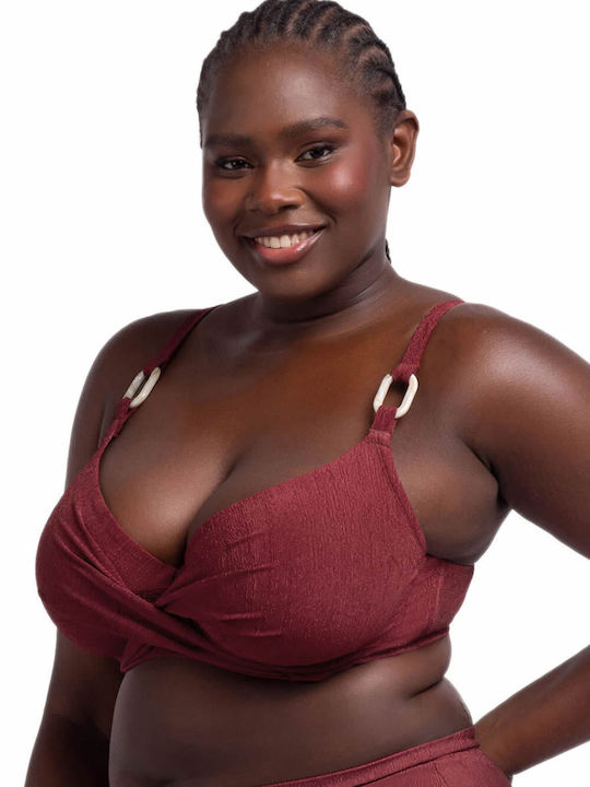 Curves Bikini Sutien Cu burete Burgundy