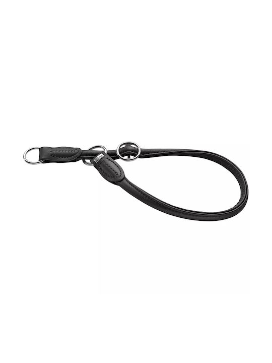 Leather Collar Hunter Training Collar Round Soft Elk 60 L-XL Black