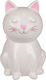 Κουμπαράς Κεραμικός Γάτα 16 Cm Λευκό