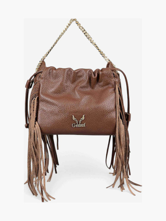 Genui Leather De piele Geantă de damă De umăr Maro