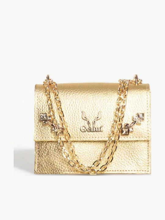 Leather Women's Bag Shoulder Gold
