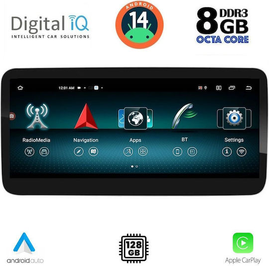 Digital IQ Car Audio System for Mercedes-Benz SLK 2012-2016 (Bluetooth/USB/WiFi/GPS/Apple-Carplay/Android-Auto) with Touch Screen 12.3"