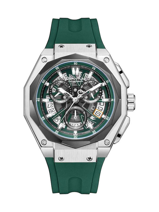 Quantum Men's Watch Chronograph Battery with Green Rubber Strap