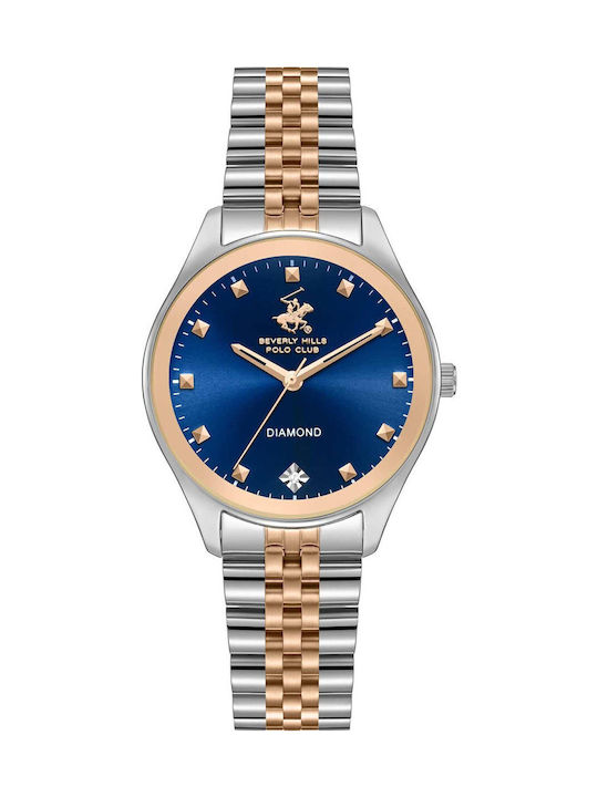 Beverly Hills Polo Club Damen Uhr mit Metallarmband