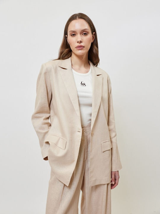 SunsetGo! Damen Blazer Beige
