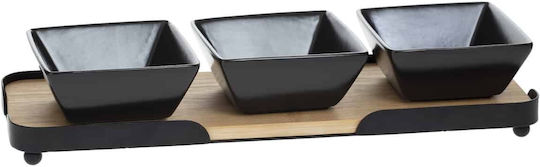 Secret de Gourmet Porzellan Ordnungshüter 3 Schlitze mit Basis Schwarz 1Stück