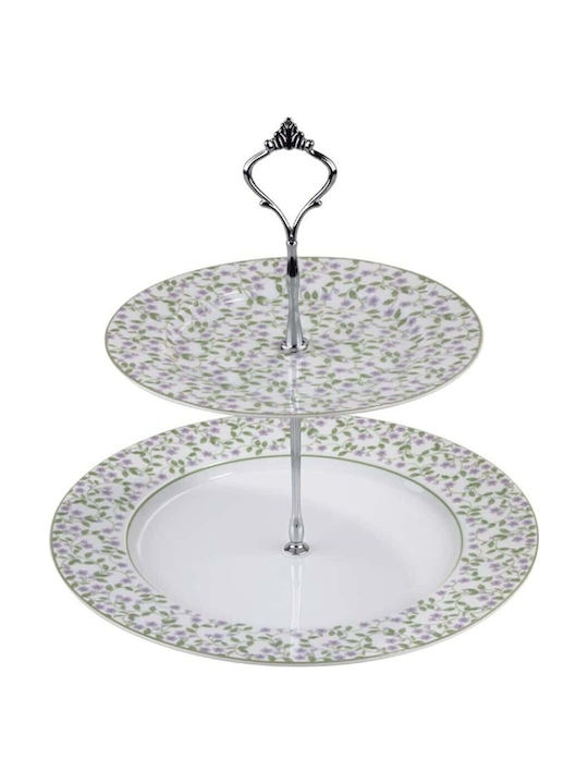 Oriana Ferelli Porcelain Dessert Tower Stand with 2 Tiers White Ø27cm