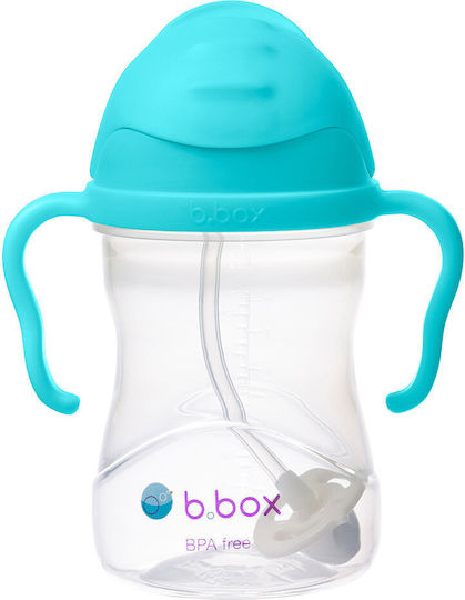 B.Box Baby Cup with Handles and Straw made of Plastic Turquoise 240ml for 6m+m+