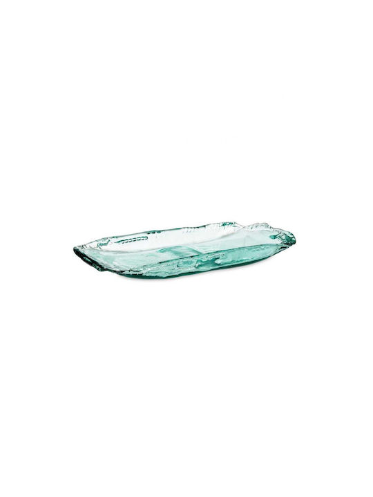 Atmosphera Decorative Glass Platter Green 41.5x17.5x3.5cm