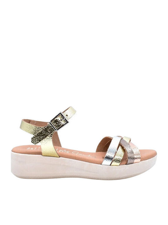 Oh My Sandals Детски сандали Platform Златен