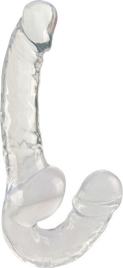 Doppel-Dildo-Tragbares Strap-On 18,5 cm Klar