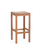 Stool Bar with Backrest Wooden Nikol Natural 40x40x77cm
