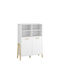 Kids Wooden Bookcase Belle White 102.5x41x152.5cm