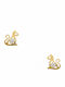 Polytimo Kids Earrings Studs with Stones from Gold