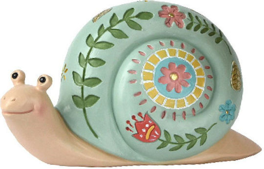 Snail Resin Carving Polychrome 9.5x21x13.5cm Sky Blue Kaeming