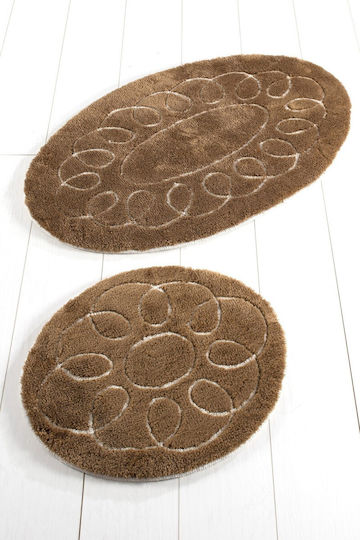 Chilai Home Antiderapant Set Covorașe de Baie Safir Coffee 2buc