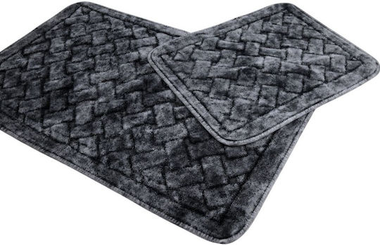 Set Covoare de baie Bumbac Tropik Home LJD23888 Gri 2 Bucăți