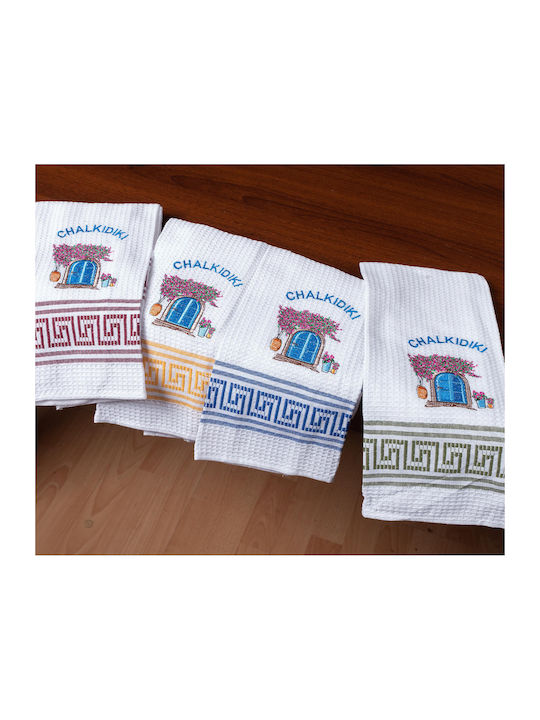 Silk Fashion Chalkidiki Ποτηρόπανο σε Λευκό Χρώμα 45x65cm 12τμχ