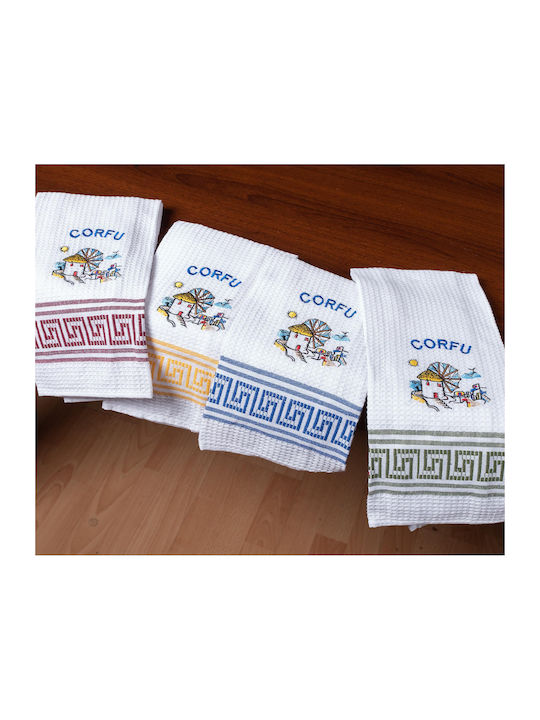 Silk Fashion Windmill Corfu Tea Towel in White Color 45x65cm 12pcs